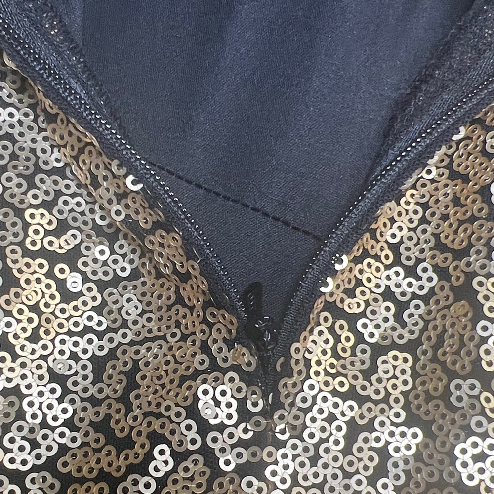Tadashi Shoji Gold Sequin Long Sleeve Dress - Picture 10 of 10
